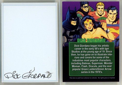 Dick giordano signed signature - giordano,